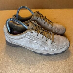 Skechers Women’s Taupe Suede Lace-Up Sneakers